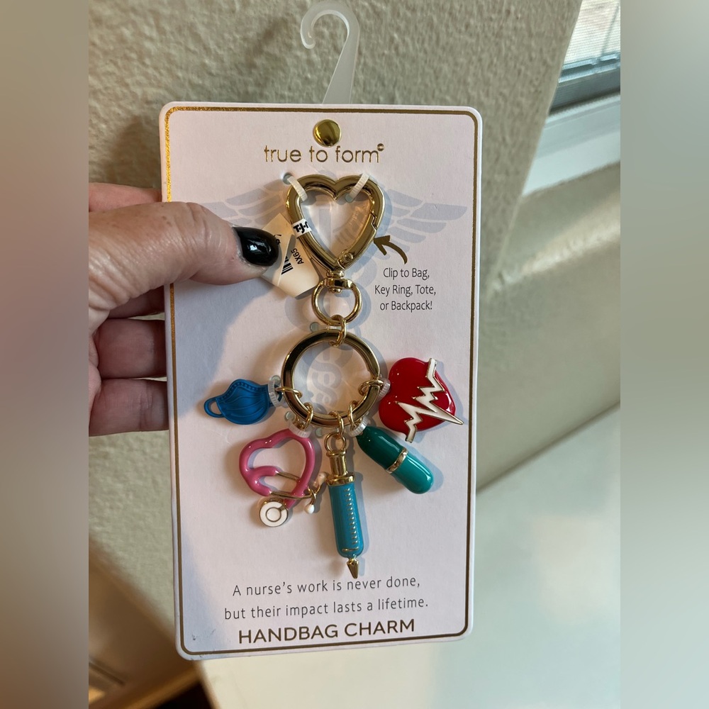 True to Form Heart and Medical Nurse Charm Keychain